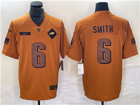 Philadelphia Eagles #6 DeVonta Smith 2023 Brown Salute To Service Limited Jersey