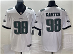 Philadelphia Eagles #98 Jalen Carter White Vapor Limited Jersey