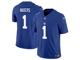 New York Giants #1 Malik Nabers Blue Vapor F.U.S.E. Limited Jersey