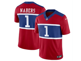 New York Giants #1 Malik Nabers Century Red Alternate Vapor F.U.S.E. Limited Jersey