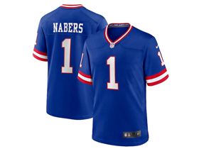 New York Giants #1 Malik Nabers Royal Classic Vapor Limited Jersey