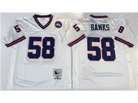New York Giants #58 Carl Banks 1986 Throwback White Jersey