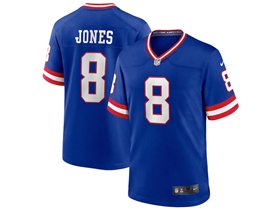 New York Giants #8 Daniel Jones Royal Classic Vapor Limited Jersey