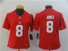 New York Giants #8 Daniel Jones Women's Red Inverted Limited Jersey