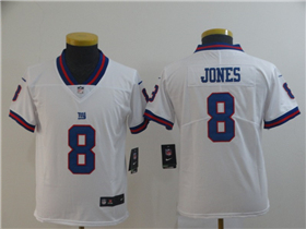 New York Giants #8 Daniel Jones Youth White Color Rush Limited Jersey