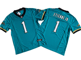 Jacksonville Jaguars #1 Travis Etienne Teal Prowler Throwback Vapor F.U.S.E. Limited Jersey