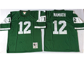New York Jets #12 Joe Namath 1968 Throwback Green Jersey