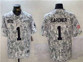 New York Jets #1 Sauce Gardner Arctic Camo 2024 Salute To Service Limited Jersey