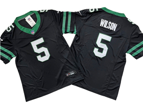 New York Jets #5 Garrett Wilson Legacy Black Vapor F.U.S.E. Limited Jersey
