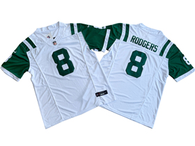 New York Jets #8 Aaron Rodgers White Classic Vapor F.U.S.E. Limited Jersey