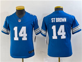 Detroit Lions #14 Amon-Ra St. Brown Youth 2024 Blue Vapor F.U.S.E. Limited Jersey