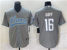 Detroit Lions #16 Jared Goff Light Blue Baseball Cool Base Jersey