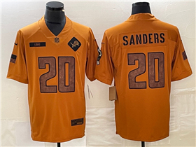 Detroit Lions #20 Barry Sanders 2023 Brown Salute To Service Limited Jersey