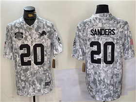 Detroit Lions #20 Barry Sanders Arctic Camo 2024 Salute To Service Limited Jersey