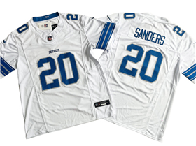 Detroit Lions #20 Barry Sanders 2024 White Vapor F.U.S.E. Limited Jersey