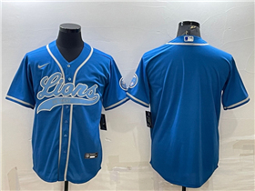 Detroit Lions Light Blue Baseball Cool Base Team Jersey
