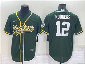 Green Bay Packers #12 Aaron Rodgers Green Baseball Cool Base Jersey