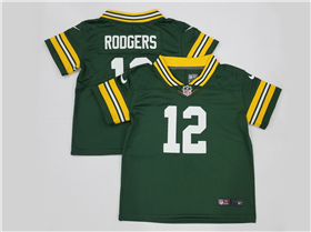 Green Bay Packers #12 Aaron Rodgers Toddler Green Vapor Limited Jersey