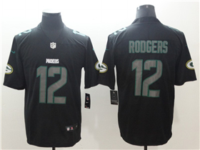 Green Bay Packers #12 Aaron Rodgers Black Vapor Impact Limited Jersey