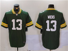 Green Bay Packers #13 Dontayvion Wicks Green Vapor Limited Jersey