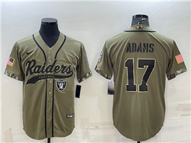 Las Vegas Raiders #17 Davante Adams Olive Salute To Service Baseball Jersey