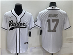 Las Vegas Raiders #17 Davante Adams White/Silver Baseball Cool Base Jersey