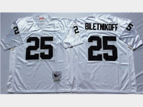 Oakland Raiders #25 Fred Biletnikoff Throwback White Jersey