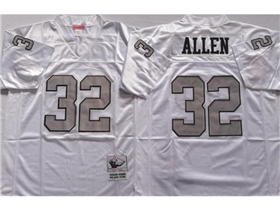 Los Angeles Raiders #32 Marcus Allen Throwback White/Silver Jersey