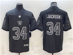 Las Vegas Raiders #34 Bo Jackson Black RFLCTV Limited Jersey