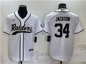 Las Vegas Raiders #34 Bo Jackson White Baseball Cool Base Jersey