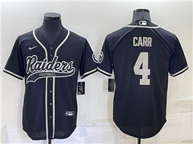 Las Vegas Raiders #4 Derek Carr Black Baseball Cool Base Jersey