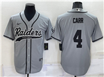 Las Vegas Raiders #4 Derek Carr Gray Baseball Cool Base Team Jersey