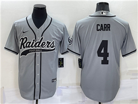 Las Vegas Raiders #4 Derek Carr Gray Baseball Cool Base Team Jersey