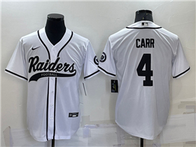 Las Vegas Raiders #4 Derek Carr White Baseball Cool Base Jersey