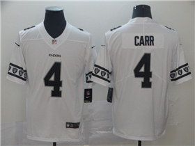 Las Vegas Raiders #4 Derek Carr White Team Logos Fashion Limited Jersey