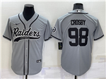Las Vegas Raiders #98 Maxx Crosby Gray Baseball Cool Base Team Jersey