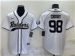 Las Vegas Raiders #98 Maxx Crosby White Baseball Cool Base Jersey