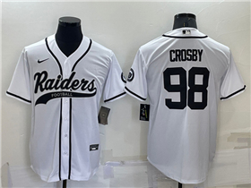 Las Vegas Raiders #98 Maxx Crosby White Baseball Cool Base Jersey