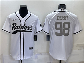 Las Vegas Raiders #98 Maxx Crosby White/Silver Baseball Cool Base Jersey