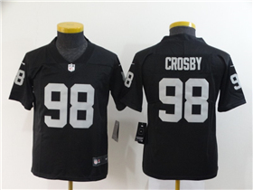 Las Vegas Raiders #98 Maxx Crosby Youth Black Vapor Limited Jersey