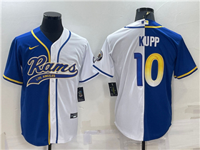 Los Angeles Rams #10 Cooper Kupp Split Royal/White Baseball Cool Base Jersey
