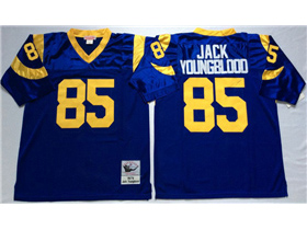 Los Angeles Rams #85 Jack Youngblood Throwback Blue Jersey
