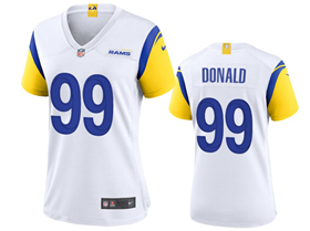 Los Angeles Rams #99 Aaron Donald Women's White Vapor Limited Jersey