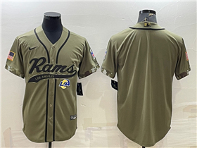 Los Angeles Rams Olive Salute To Service Baseball Team Jersey