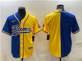 Los Angeles Rams Split Royal/God Baseball Cool Base Jersey