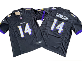 Baltimore Ravens #14 Kyle Hamilton Black Vapor F.U.S.E. Limited Jersey