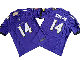 Baltimore Ravens #14 Kyle Hamilton Purple Vapor F.U.S.E. Limited Jersey