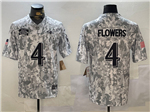 Baltimore Ravens #4 Zay Flowers Arctic Camo 2024 Salute To Service Limited Jersey