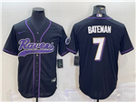 Baltimore Ravens #7 Rashod Bateman Black Baseball Jersey