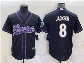 Baltimore Ravens #8 Lamar Jackson Black Baseball Jersey